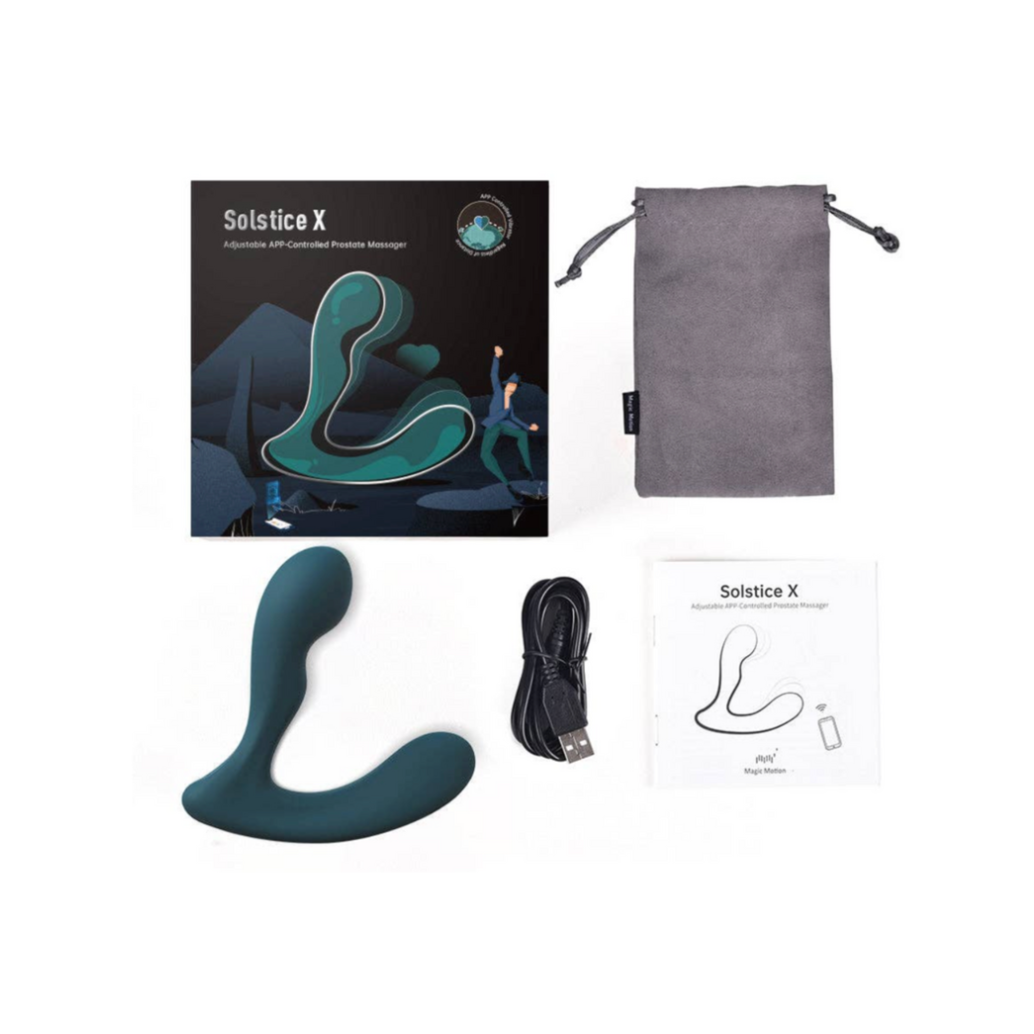 magic solstice x prostate massager app controlled remote wireless vibration modes music sync video sync silicone abs sex toy male anal stimulator fetish factory pleasure device