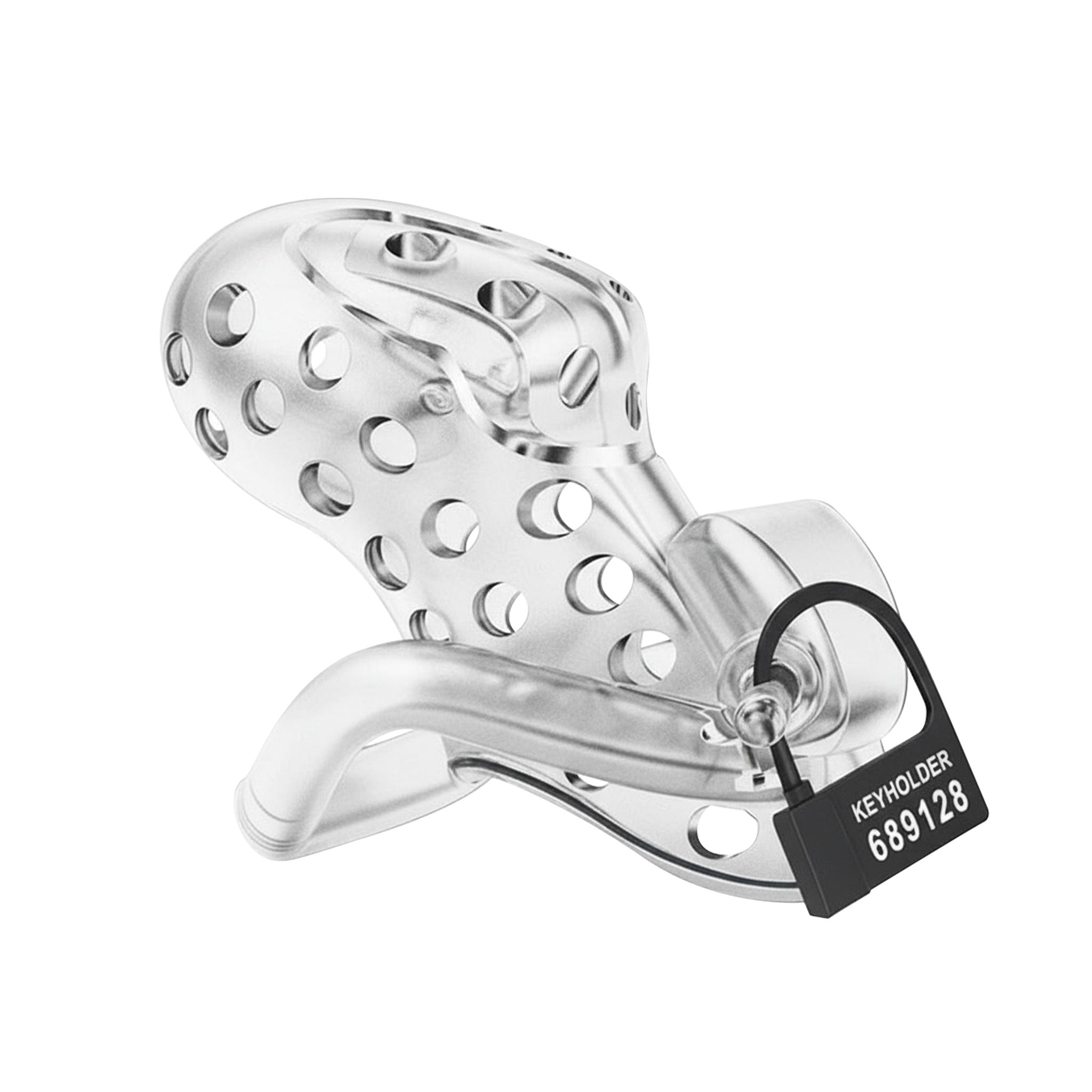 Plastic PC-plastic polycarbonate resin accessories restraint penis cock cock-ring cockring cock-cage cockcage cage long-cage codpiece airholes air-holes ventilated ventilation pores air-permeable locking lockable built-in lock coding-lock pin-lock solid reliable durable ergonomic full-stereo bdsm bondage kink kinky kinky-play chastity male-chastity male masculine masc mens clear transparent seethru see-thru see-through