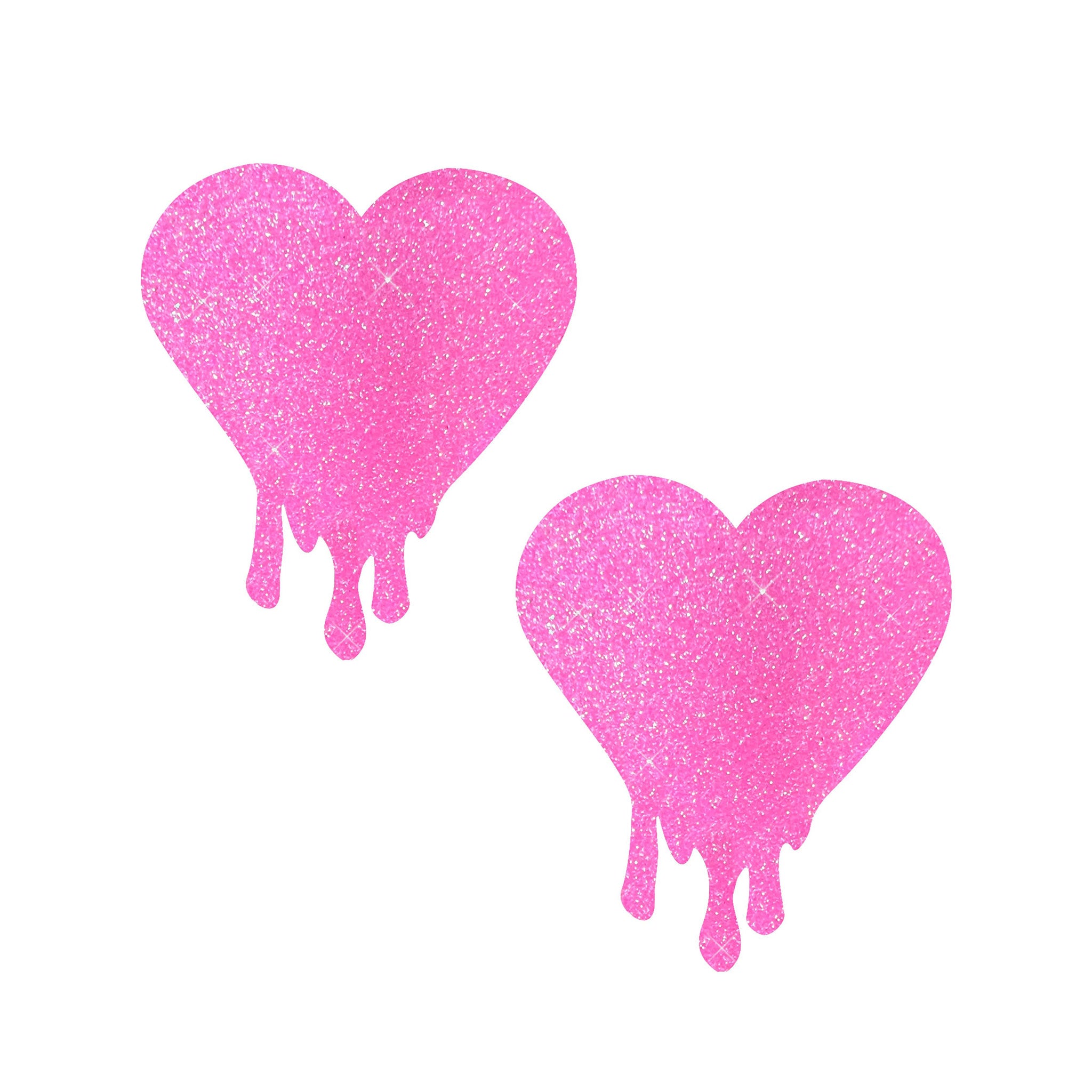 Swimsuit-fabric adhesive medical-grade self-adhering self-adhesive glitter accessories intimates pasties nipple heart heart-shaped drip-design drippy melting charming playful adorable sexy fetish fashion alt-fashion punk bimbo slut kink kinky kinkwear costume cosplay halloween be-mine valentine gifts unisex pink light-pink