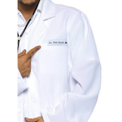 men’s doctor costume dr phil good 2 piece set button front white coat embroidered name badge toy stethoscope sexy men’s halloween costume roleplay outfit fetish factory
