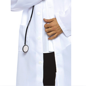 men’s doctor costume dr phil good 2 piece set button front white coat embroidered name badge toy stethoscope sexy men’s halloween costume roleplay outfit fetish factory