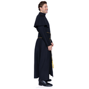 men’s priest costume 2 piece set robe with attached cape cross belt catholic halloween costume sexy roleplay outfit fetish factory