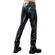 PVC vinyl polyurethane leather faux-leather vegan-leather apparel bottoms pants trousers jeans skinny-jeans skinny-fit bone stretchy fetish fashion alt-fashion alternative rocker glam goth gothic cyber cyberpunk burning-man rave ravewear techno clubwear nightlife kink kinky kinkwear male masculine masc mens guys dudes horse-and-horn black