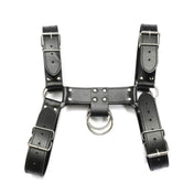 PVC vinyl vegan-leather smooth accessories tops harness chest-harness adjustable buckle O-ring h-shaped bulldog bull-dog bulldog-style adjustable buckle classic fetish fashion alt-fashion bdsm bdsm-gear bondage rave ravewear festival festivalwear club clubwear party male masculine masc mens guys dudes gay pride black