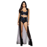 Mesh Sleeveless Hoody Duster