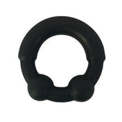 Silicone stretchy coated coating metal metallic steel core cockring cock-ring cock ring cnb cock-and-ball ball-bearings stamina enhancing snug fit support kink kinky kinky-play adult-toys sex-toys black