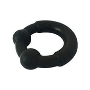 Silicone stretchy coated coating metal metallic steel core cockring cock-ring cock ring cnb cock-and-ball ball-bearings stamina enhancing snug fit support kink kinky kinky-play adult-toys sex-toys black