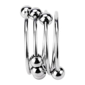 Stainless steel metal metallic cock ring cockring cock-ring coil coiled beaded beads stamina endurance enhancing cock-and-ball cock&ball cnb bondage bdsm bdsm-gear pleasure support constriction firm snug sleek kink kinky kinky-play adult-toys sex-toys silver
