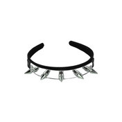 metal plate spike headband gothic punk accessory silver spiked crown fetish fashion bold statement hair band