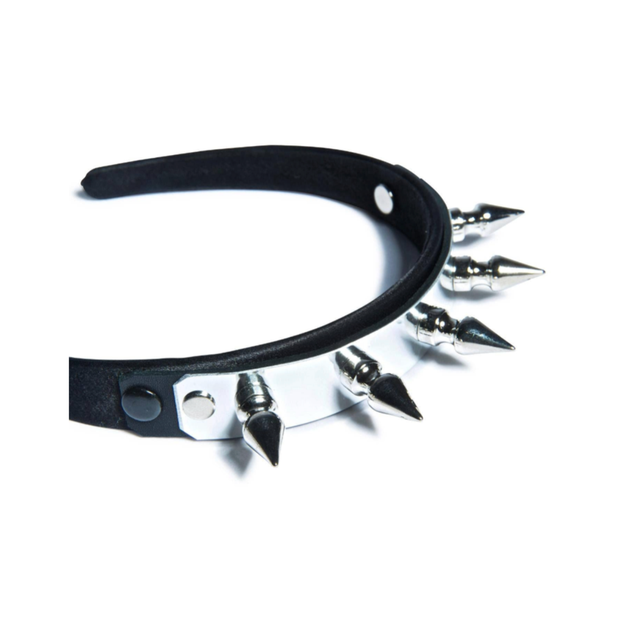 metal plate spike headband gothic punk accessory silver spiked crown fetish fashion bold statement hair band