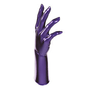 Latex rubber accessories gloves full-fingered mid-arm wrist mid-forearm forearm fetish fashion alt-fashion medical medical-play kink kinky kinky-play bdsm bdsm-gear unisex purple metallic-purple heptazion hepatizon 