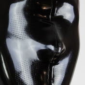 Latex rubber cut-and-glued accessories mask hood bdsm-hood bondage-hood back-zip zipper anatomical microperforated micro-perforated shiny glossy fetish fashion alt-fashion bdsm bondage restraint depersonalization submissive kink kinky kinky-wear male masculine masc mens menswear guys dudes gay female femme feminine womens black