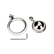 Stainless-steel accessories chastity-cage male-chastity micro round rounded-top bubble-cage allen-key padlock locking lockable breathability comfortable longterm-wear prolonged-wear discreet fetish fashion alt-fashion alternative bedroom dungeon bondage bdsm bdsm-toys bdsm-gear kink kinky kinky-play kinky-toys sub submissive restraint denial adult-toys male masculine masc mens menswear guys dudes silver