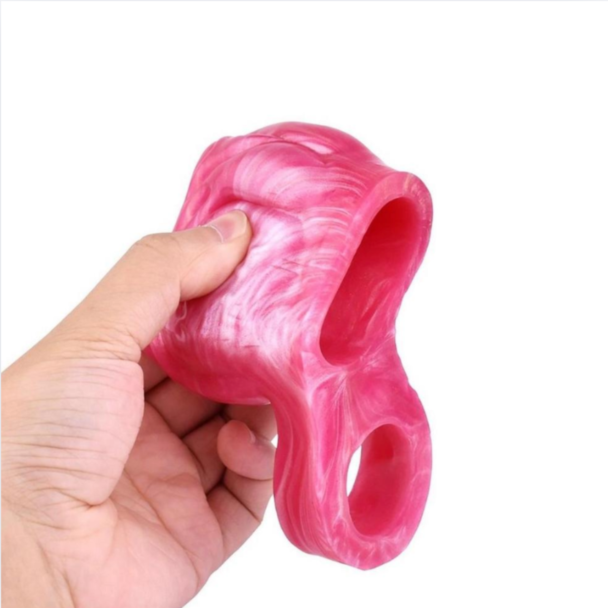  Cock Ring  | Ridges, bumps, and nubs with textured interior & special ball stretcher hole to enhance stimulation 
