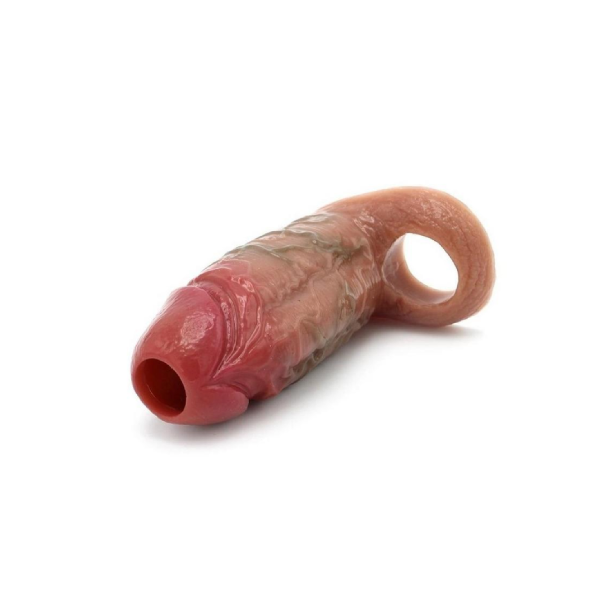 Tip Sleeve | Unique ball stretcher hole, flexible and stretchable design, textured interior with ridges, bumps, and nubs
