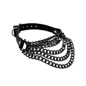 Leather vegan-leather hanging-chains accessories necklace choker collar multi-layer D-ring adjustable buckle fashion alt-fashion alternative rock punk goth gothic costume cosplay halloween halloween-couture halloween-lookbook unisex black