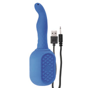 Vibrating Douche Rechargeable Silicone Anal Douche in Blue, offering a sleek, ergonomic design with a vibrating feature for enhanced cleansing and pleasure, crafted from body-safe silicone for comfort and ease of use.