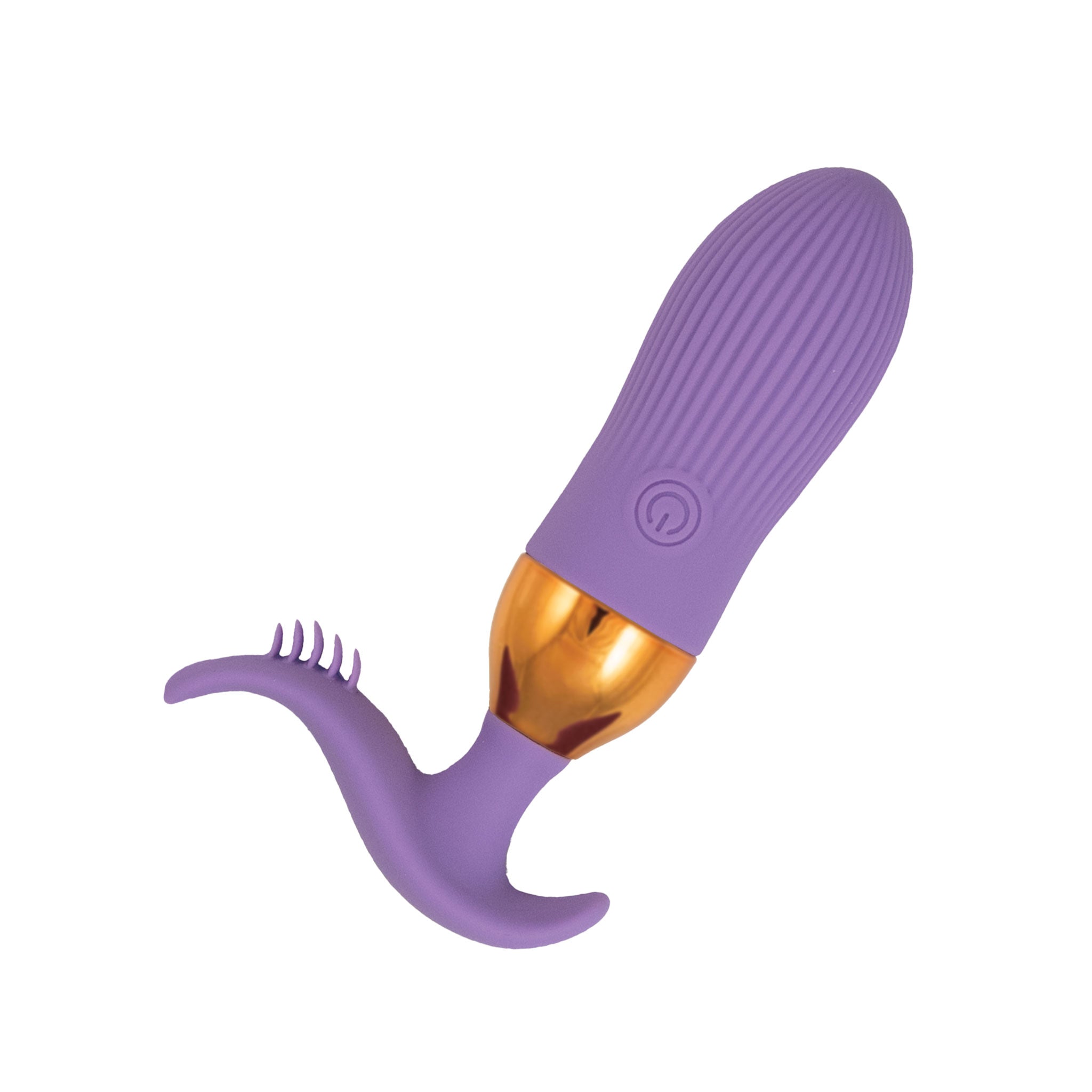 Magic Tickler Vibrating Textured Silicone Plug Clitoral Stim Bullet- Purple