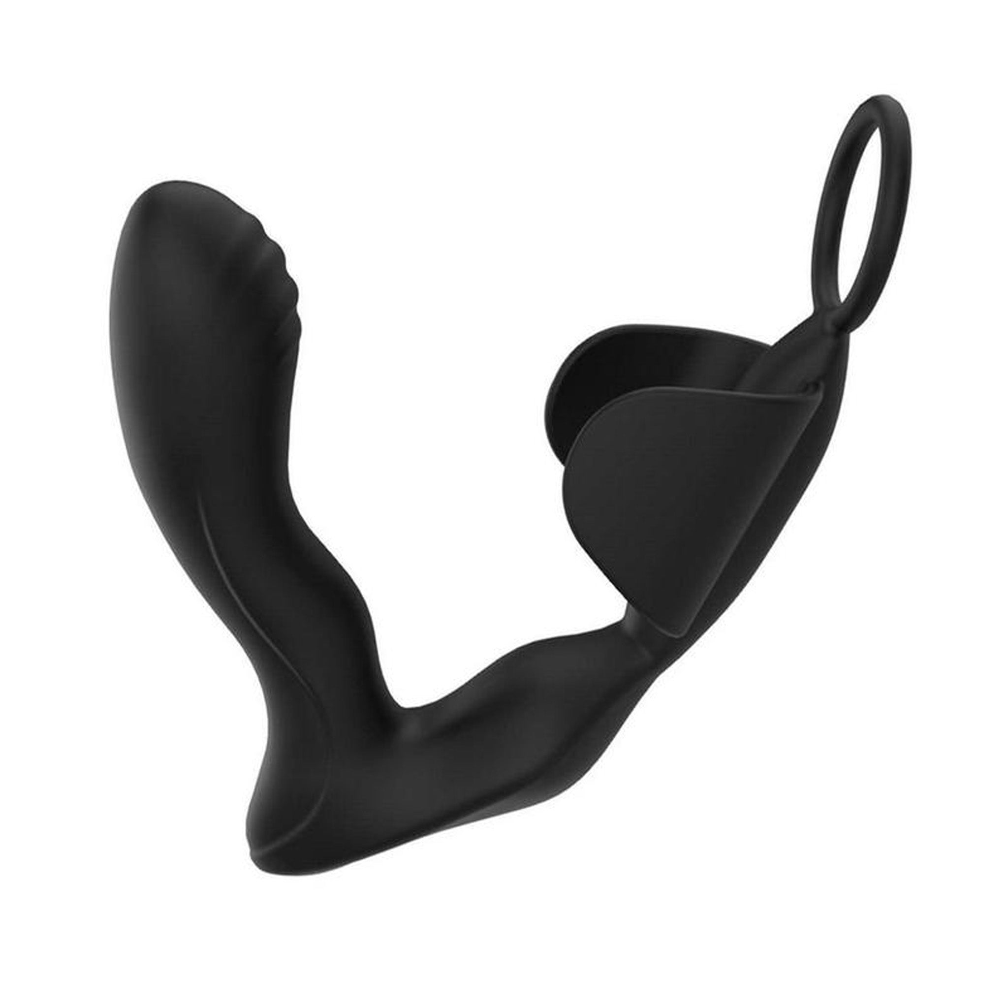 Heated P|Spot Massager Cock Ring & Cradling Wings- Black