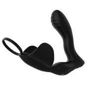 Heated P|Spot Massager Cock Ring & Cradling Wings- Black