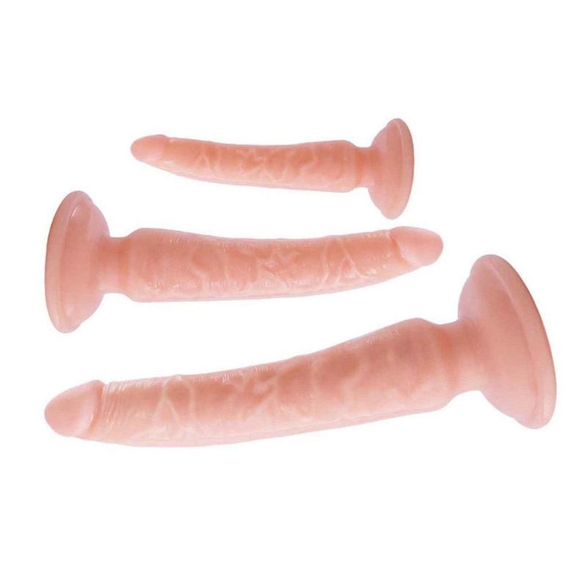 Suction Trio Slim Dildo 3 Pc Training Kit- Vanilla (8.5; 6.5; 4.5)