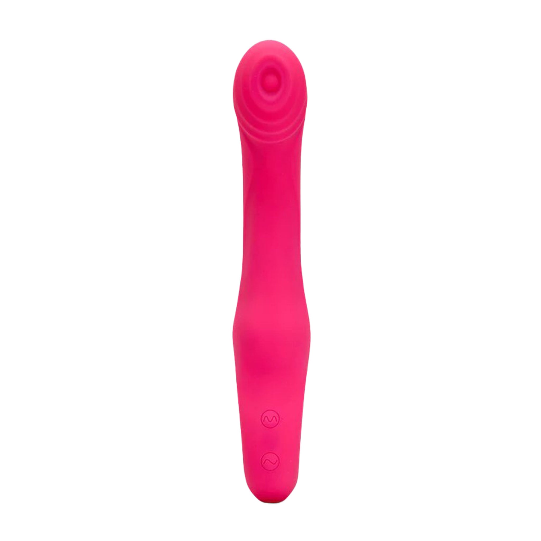 Silicone body-safe tapping curved vibrator ring grip holder multi-speed usb-rechargeable water-submersible g-spot clit stimulator pink