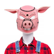 Neoprene accessories hood mask anatomical pig-headed poseable-ears removable-snout press-studs detachable textured soft durable bondage bdsm bdsm-gear bdsm-toys animals animal-play animal-farm pig piggy farm-play barnyard-play pet-play oink kink kinky kinky-play costume cosplay halloween halloween-couture furry yiff unisex pink 