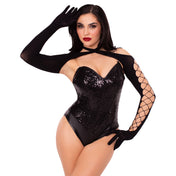 Nylon opaque fishnet fish-net fencenet fence-net accessories gloves shrug gloved-shrug cross-over crossover-shrug halter attached-gloves long long-gloves soft breathable seamless stretchy dramatic edgy sultry stylish mobility comfortable high-fashion daring fetish fashion ravewear bedroom lingerie layering clubwear costume cosplay halloween dancewear female femme feminine womens black