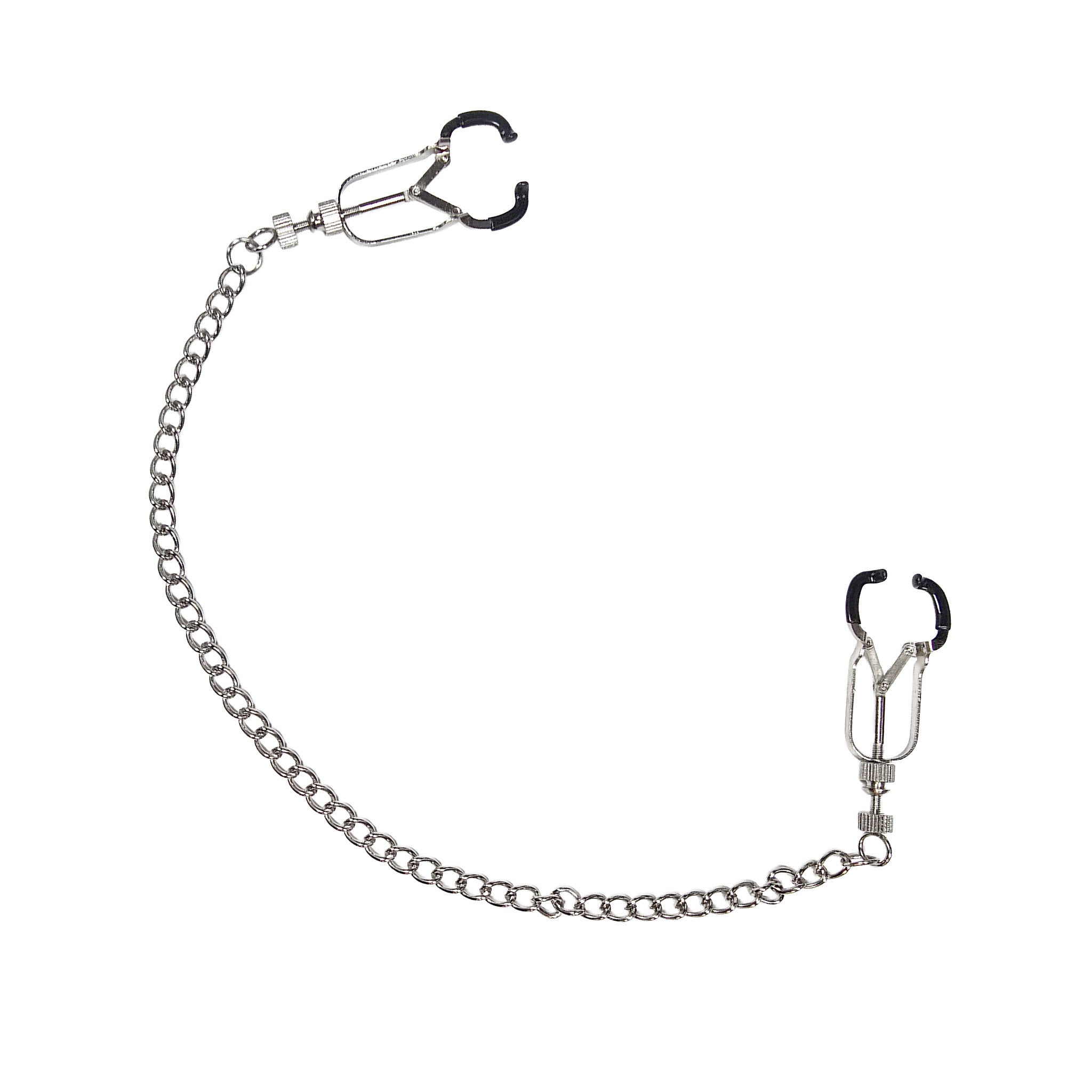 Stainless-steel medical-grade TPR rubber accessories nipple-clamps claw-clamp removable-chain thumbscrew adjustable precise pressure secure bondage bdsm bdsm-toys bondage-gear bdsm-gear kink kinky kinky-play kinky-toys medical medical-play medical-toys matrix-retainer ivory-matrix nipple nipple-play sensory sensory-play pain pressure costume cosplay halloween dentist roleplay role-play stocking-stuffer gifts adult-toys unisex silver