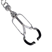 Stainless-steel medical-grade TPR rubber accessories nipple-clamps claw-clamp removable-chain thumbscrew adjustable precise pressure secure bondage bdsm bdsm-toys bondage-gear bdsm-gear kink kinky kinky-play kinky-toys medical medical-play medical-toys matrix-retainer ivory-matrix nipple nipple-play sensory sensory-play pain pressure costume cosplay halloween dentist roleplay role-play stocking-stuffer gifts adult-toys unisex silver