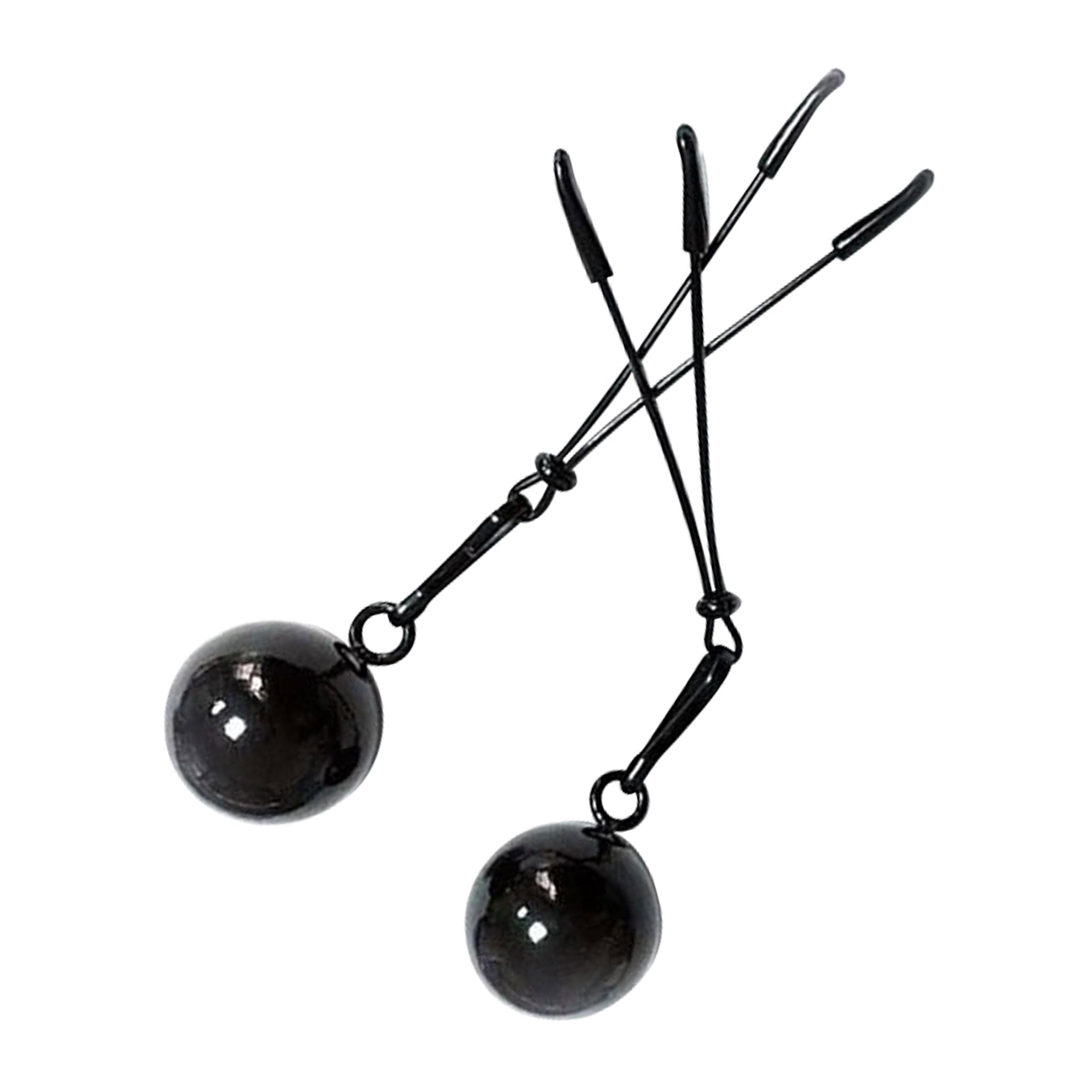 Metal metallic clamps tweezers nipple nipple-play pinch weights weighted balls rubber-tipped bdsm bdsm-toys bdsm-gear sadism masochism sadomasochism kink kinky kinky-play adult-toys black