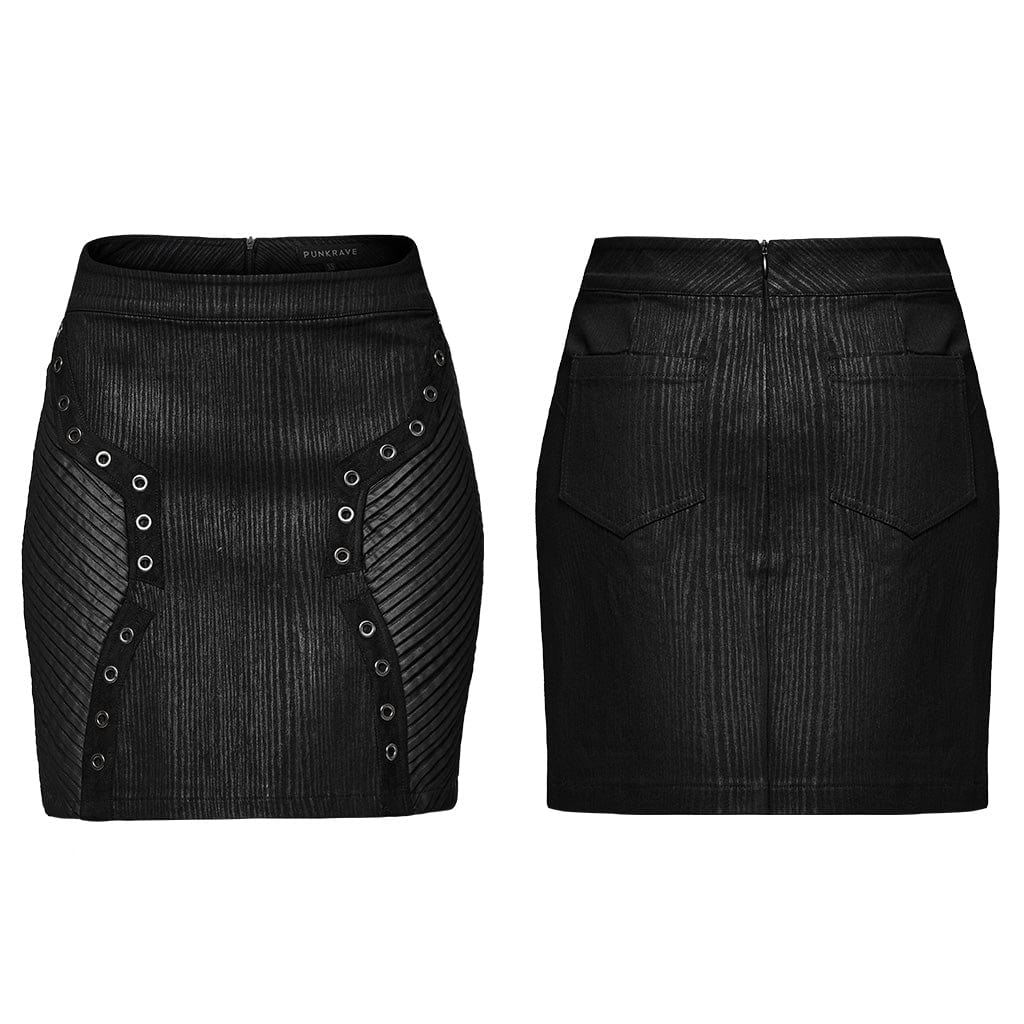 Pleated Eyelet Skirt