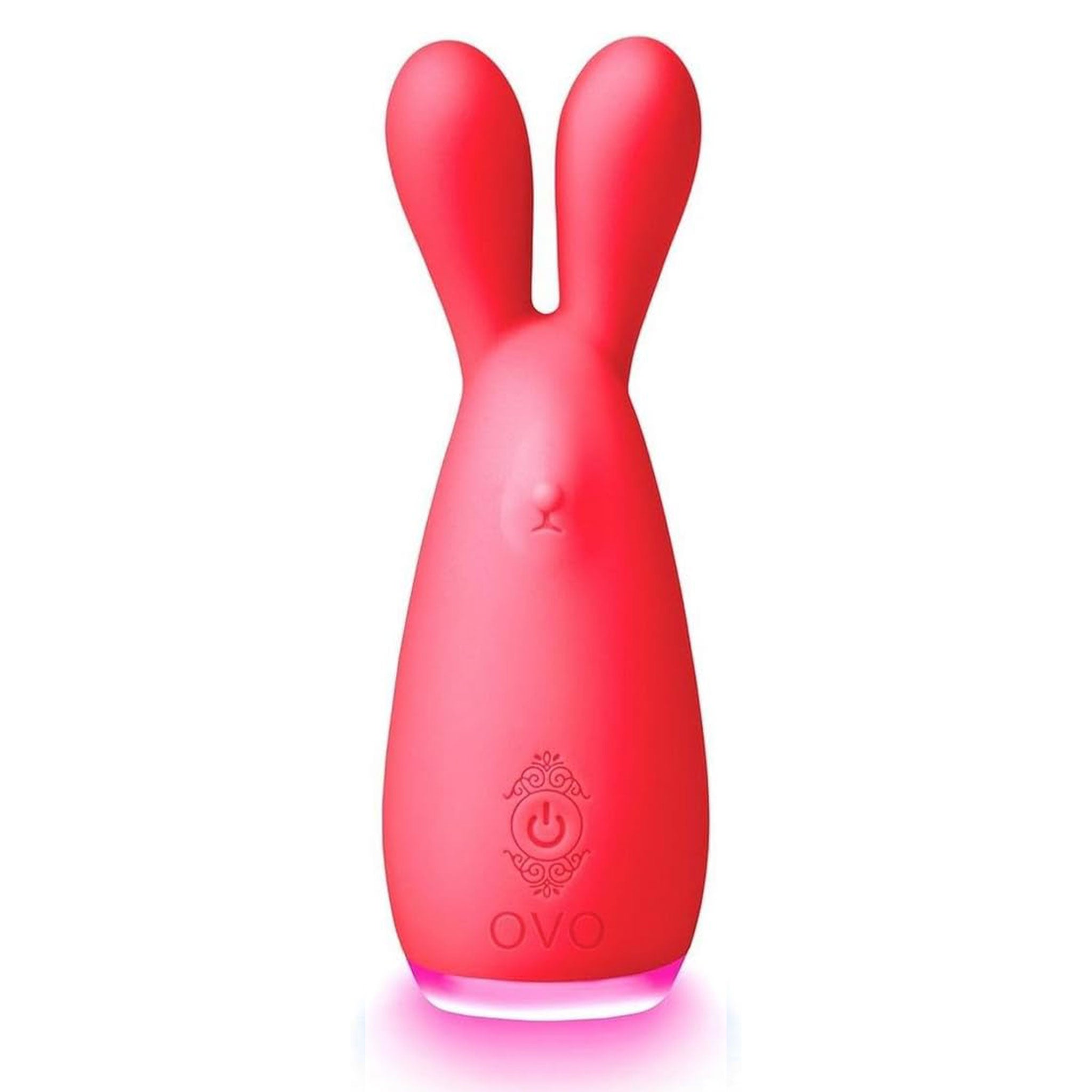 Silicone ABS plastic vibrator vibrating vibration vibe rabbit bunny ears clitoral clitoris clit stimulator stimulating stimulation lay-on led-light adult-toys red orange
