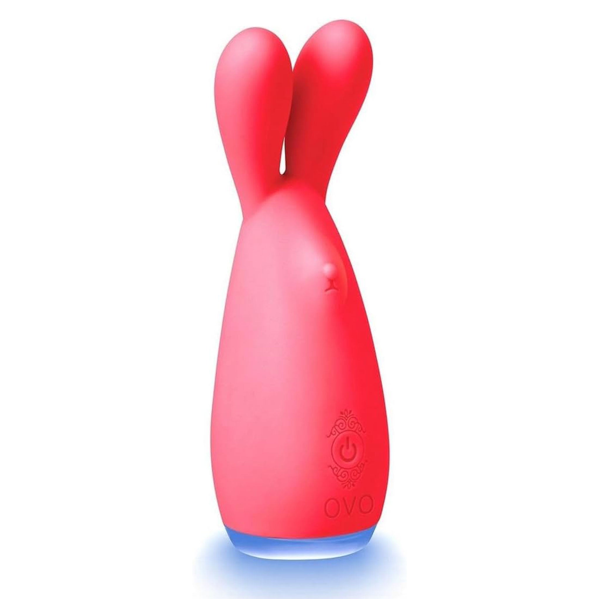 Silicone ABS plastic vibrator vibrating vibration vibe rabbit bunny ears clitoral clitoris clit stimulator stimulating stimulation lay-on led-light adult-toys red orange