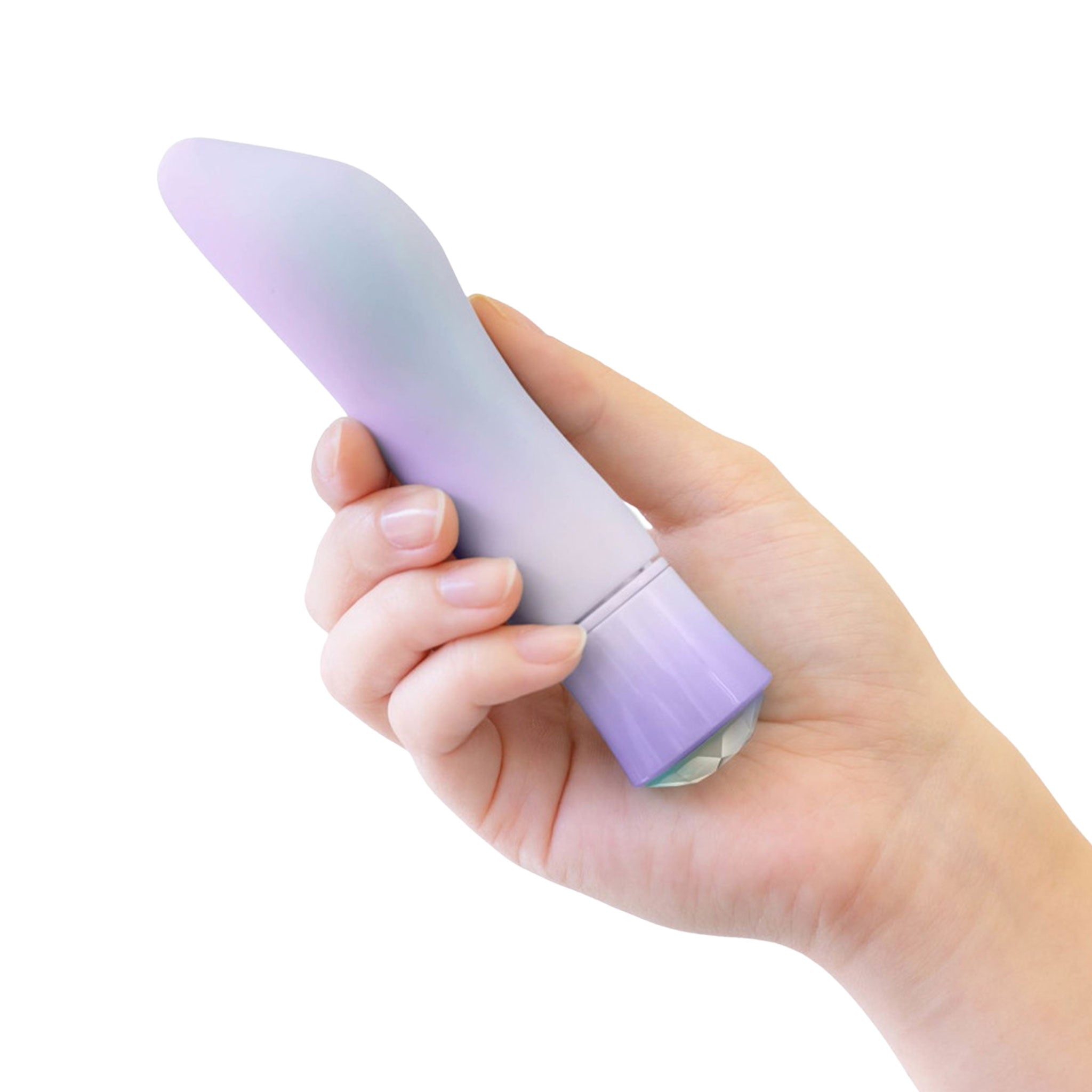 Silicone platinum-cured plastic ABS-plastic bullet vibrator vibe vibrating vibration curved usb-rechargeable magnetic-charging charging-cable waterproof submersible IPX7 gemstone faceted-gem temperature temp-play heating warming fierce smooth comfortable adult-toys lavender