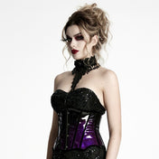 PU velvet satin accessory top corset cincher waist-cincher cinching waist waist-training satin-ribbon adjustable laceup lace-up shiny glossy bold wild sexy snatched fierce edge edgy lingerie intimates female femme feminine women black violet ombre gradient