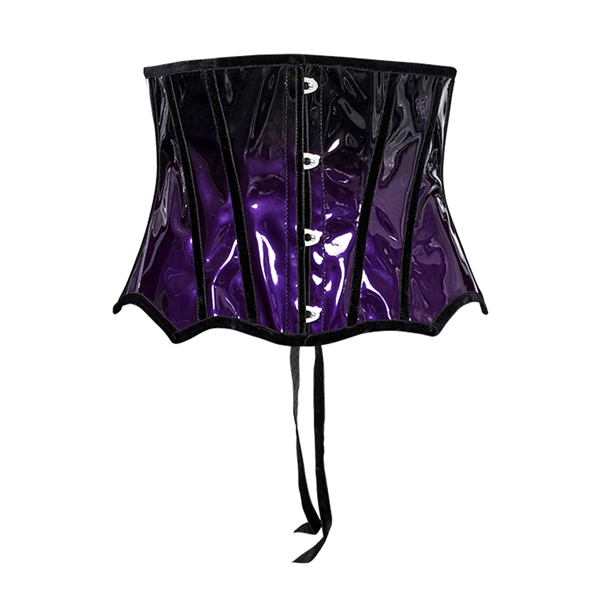 PU velvet satin accessory top corset cincher waist-cincher cinching waist waist-training satin-ribbon adjustable laceup lace-up shiny glossy bold wild sexy snatched fierce edge edgy lingerie intimates female femme feminine women black violet ombre gradient