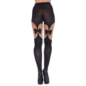 Spandex nylon micronet micro-net apparel intimates hosiery lingerie pantyhose panty-hose stockings tights opaque-illusion illusion garter-belt bow reinforced-toe gorgeous breathable comfortable sexy fashion alt-fashion costume cosplay halloween holiday holiday-lingerie female femme feminine women black