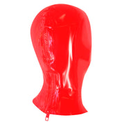 Latex rubber accessories head hood open-face fishnet fish-net face cage net back-zip zipper hair-shield kink kinky kinky-play self-expression handcrafted hand-crafted bold nightlife photoshoot avant-garde streetwear street-wear edgy dramatic sexy bondage bdsm halloween female femme feminine women male masculine masc mens guys dudes unisex red