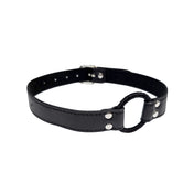 Leather faux-leather fabric accessories gag mouth-gag ring-gag open-mouth O-ring adjustable buckle lightweight fetish fashion alt-fashion alternative bedroom dungeon fetishwear bondage bdsm bdsm-gear bdsm-toys bdsm-fashion kink kinky kinkwear kinky-toys sub submissive restraints costume cosplay halloween unisex black