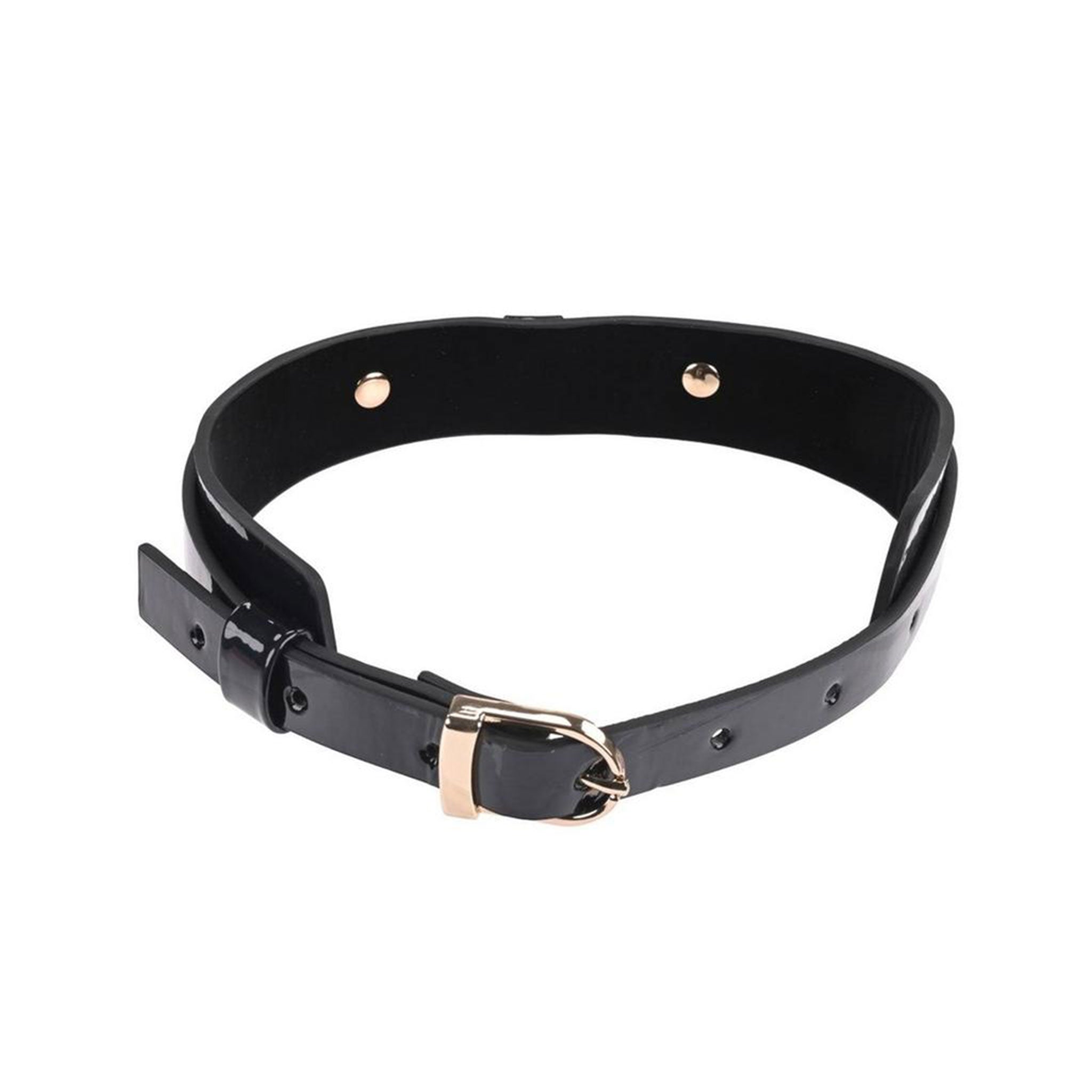 Leather faux-leather patent-leather dual-layer accessories jewelry collar choker day-collar adjustable buckle shiny glossy fetish bondage bdsm kink kinky kinky-play stunning luxurious smooth supple commitment astral mystique elevated orbit black rainbow oil-slick pearlescence gold 