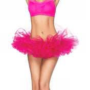 Polyester organza sheer tulle apparel bottoms skirt mini-skirt miniskirt tutu elastic-waistband fun fearless va-va-voom cheeky lightweight playful fluffy funky fetish fashion alt-fashion alternative festivalwear festival rave ravewear raver-babe dancewear kink kinky kinkwear costume cosplay halloween halloween-costumes halloween-accessories ballerina eyekndy female femme feminine womens pink hot-pink 