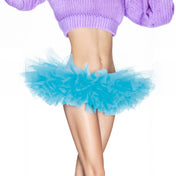 Polyester organza sheer tulle apparel bottoms skirt mini-skirt miniskirt tutu elastic-waistband fun fearless va-va-voom cheeky lightweight playful fluffy funky fetish fashion alt-fashion alternative festivalwear festival rave ravewear raver-babe dancewear kink kinky kinkwear costume cosplay halloween halloween-costumes halloween-accessories ballerina eyekndy female femme feminine womens turquoise