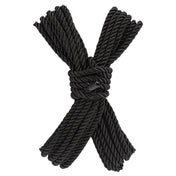 Polyester cotton poly-blend cotton-blend rope bondage-rope three-braid 3-braid rubber-capped Japanese-inspired strong long sensuous silky smooth bondage bdsm restraints rope-play ropeplay shibari kinbaku tied-up tying bound dom dominant domme sub submissive submission adult-toys black