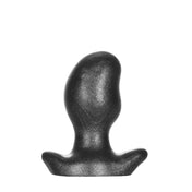 Silicone silicone-blend anal anal-play anal-plug butt-plug buttplug insertion hand-poured handmade flared-base kidney-shaped blubbery smooth ergonomic secure snug stretch flesh-like comfortable adult-toys silver black platinum-swirl smoke metallic x-small extra-small
