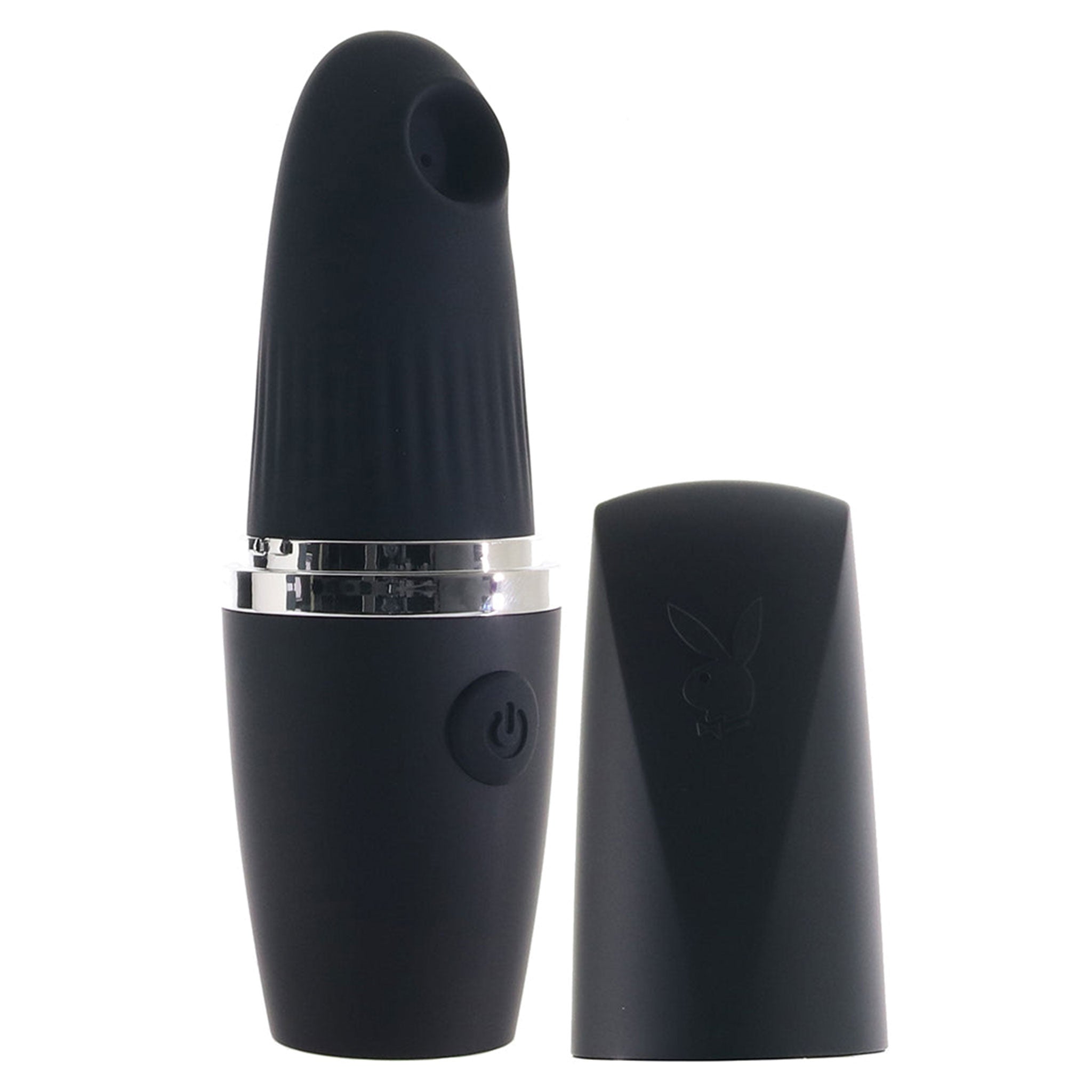 Clitoral clit vibrator lipstick case suction multi-function multifunction non-phallic black