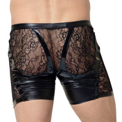 Jock Style PVC Boxers with Lace Panels