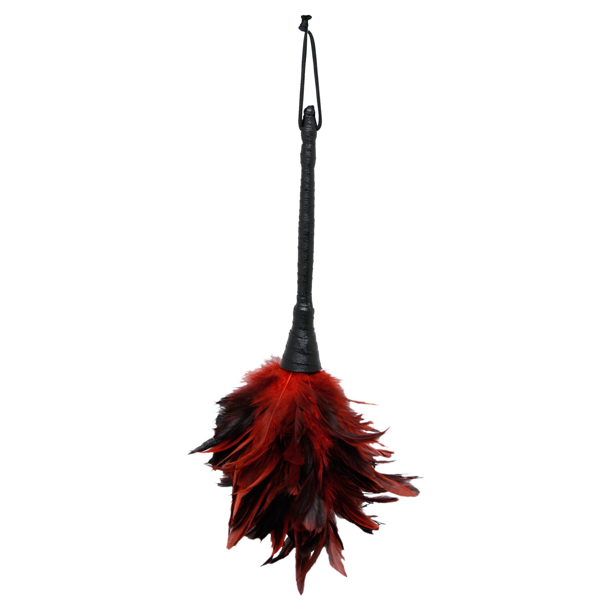 Feather duster frisky maid role-play roleplay sensory kinky couples red