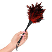 Feather duster frisky maid role-play roleplay sensory kinky couples red