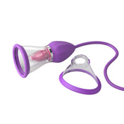 Silicone Vibrator with Clitoral Tongue Stimulator Pump- Purple